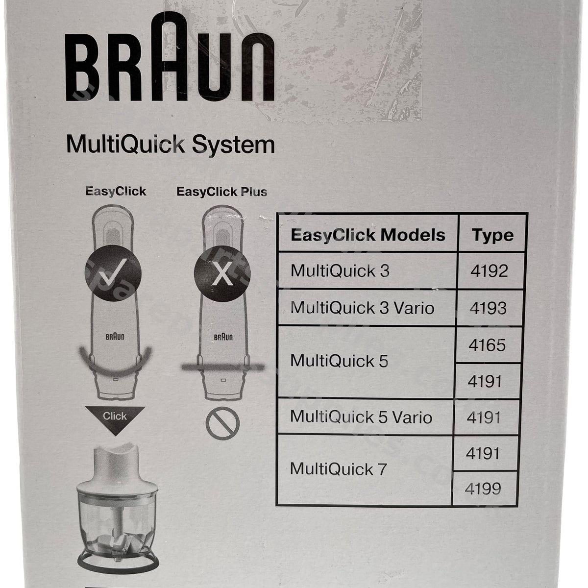 Braun 4130 4191 4192 4199 EASY CLICK Chopper Bowl Lid Cutter MQ20WH Genuine