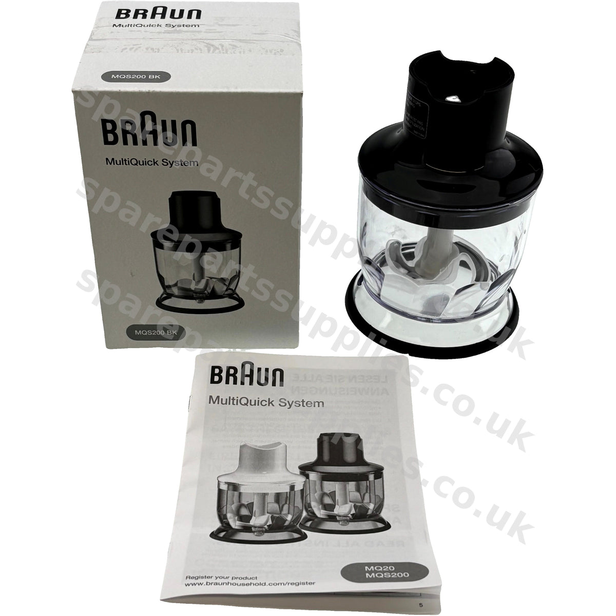 Braun MultiQuick Type 4200 EASY CLICK PLUS Chopper Bowl 350ml MQS200BK Genuine